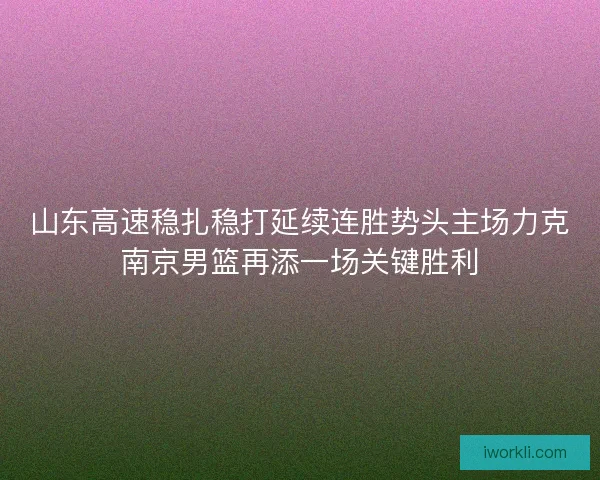 山东高速稳扎稳打延续连胜势头主场力克南京男篮再添一场关键胜利